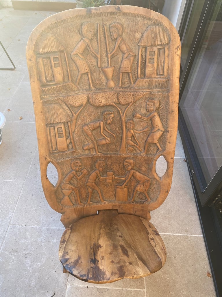 image for Hand carved Malawian Birthing Chair