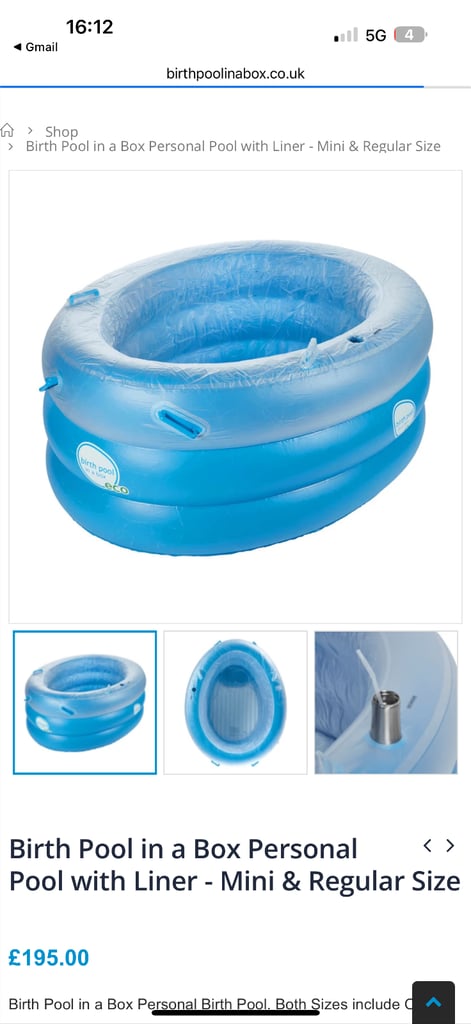 Birth Pool in a Box Eco Personal Blue Pool 