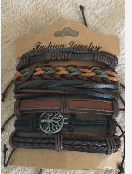 image for Six tied elegant wooden bracelets