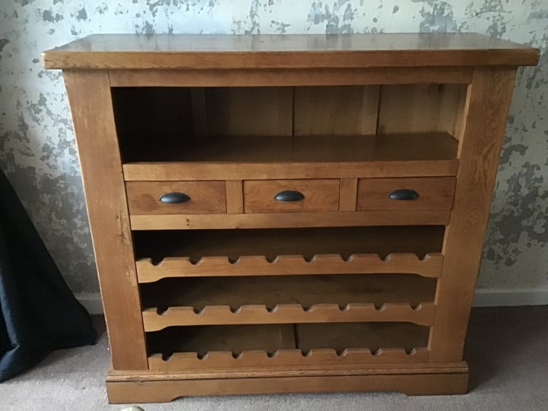 SOLID OAK WINE RACK/CABINET