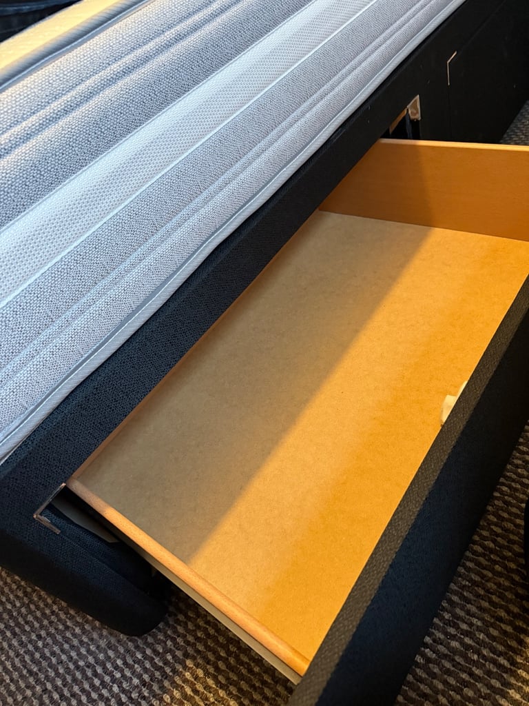 Single divan bed with mattress and storage + wardrobe 