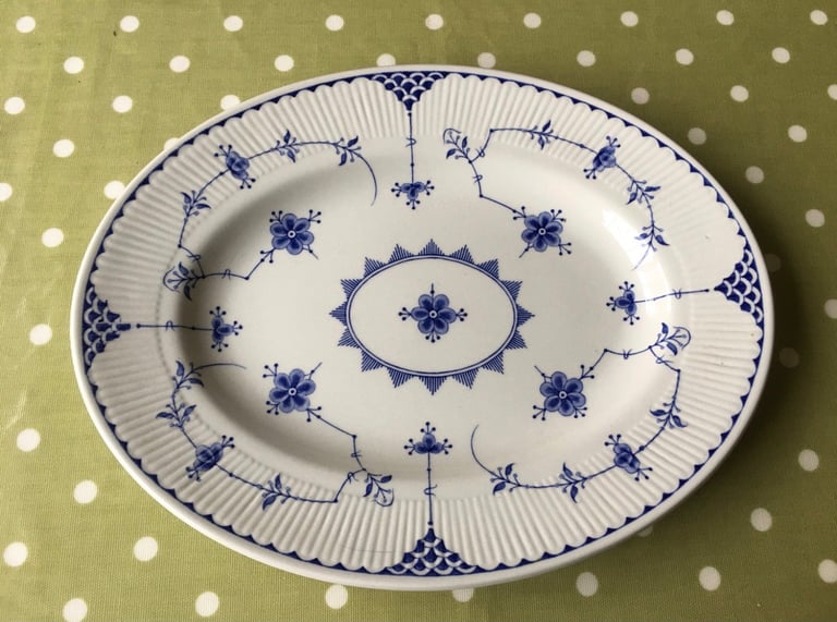 MASONS Blue Denmark Oval China Dinner Plates VGC - collect from Gosport only