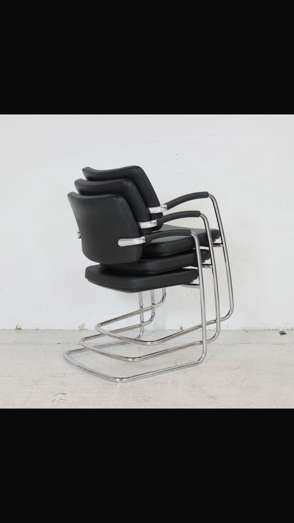 Boss design cantilever leather meeting chairs (14 available)