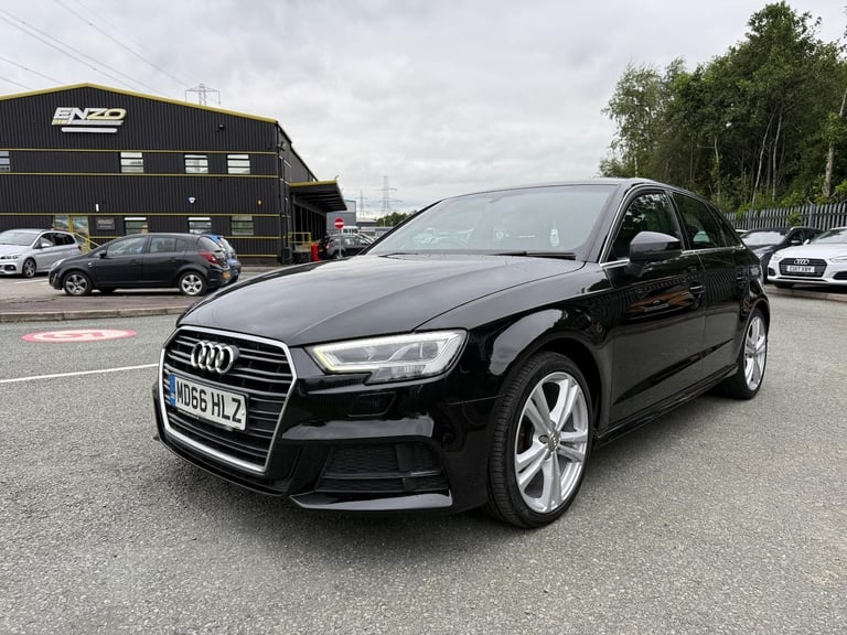 2016 66 REG AUDI A3 S LINE 1.6 DIESEL 5 DOOR BLACK HATCHBACK EURO 6 ULEZ
