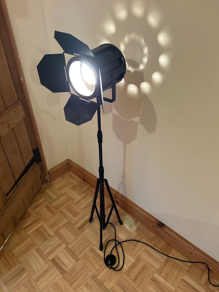 Vintage Black Metal Stage Floor Lamp
