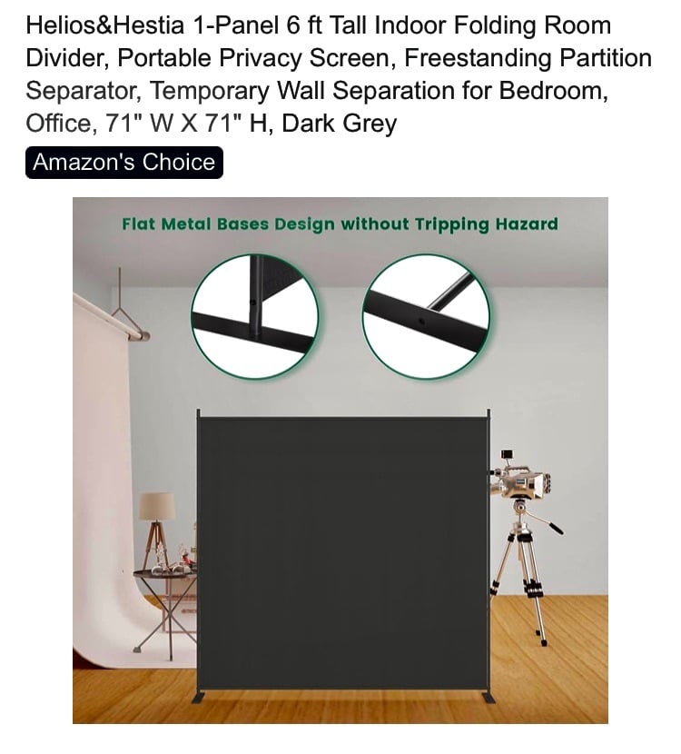 Helios & Hestia Room Divider - (Pictures from AMAZON) MODEL HHLX-RD180GREY-1 Boxed as New