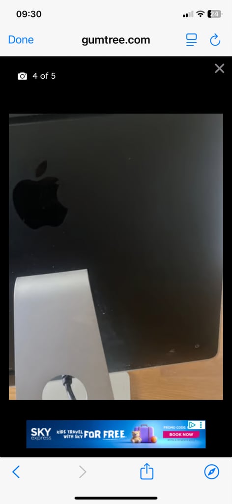 IMAC 20 apple computer for sale until 5th November 