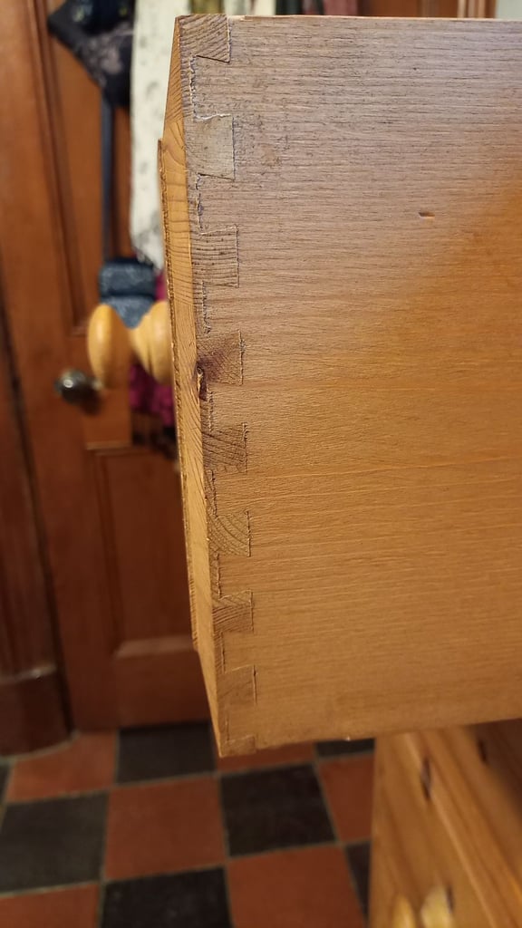 Large waxed pine chest of drawers