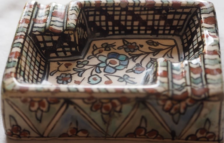 Vintage Hand Painted Italian Ceramic Ashtray