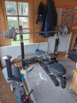 Powertec workbench and weights