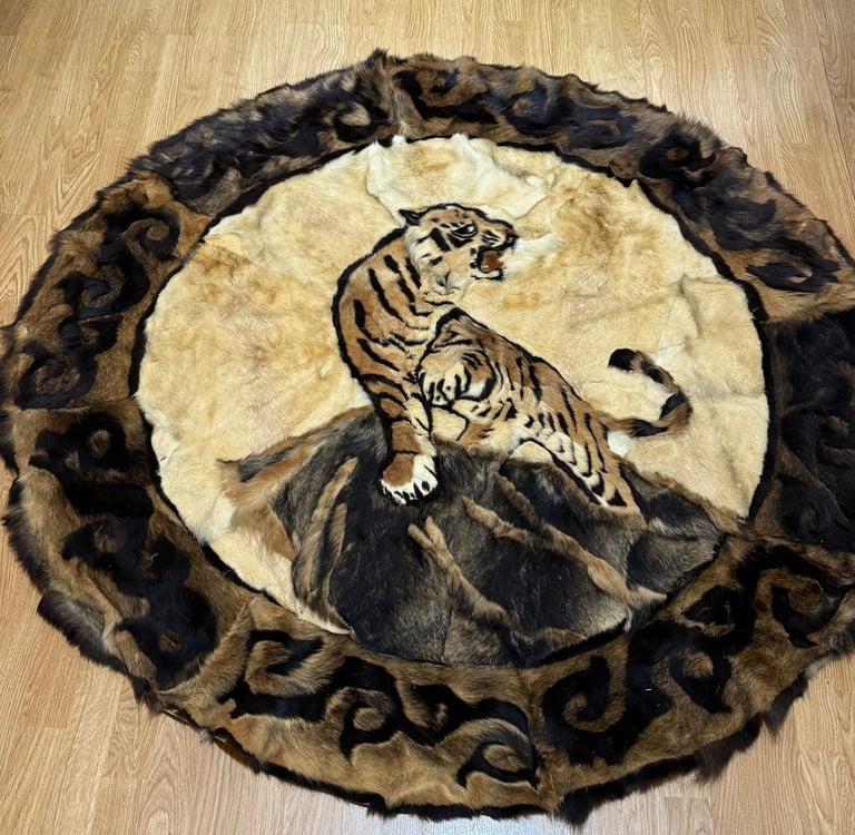 Pre 1950 Taxidermy Wall hanging Indian Tiger Art with Whiskers Antique Vintage Very Rare Quick Sale
