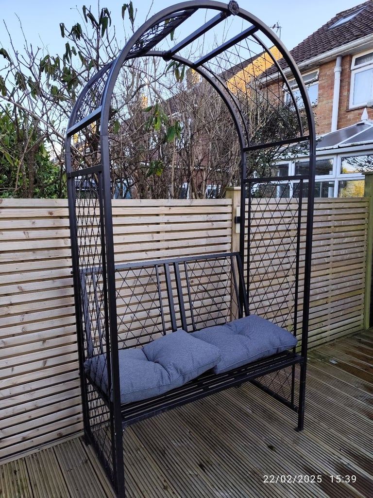 Garden arch with bench 