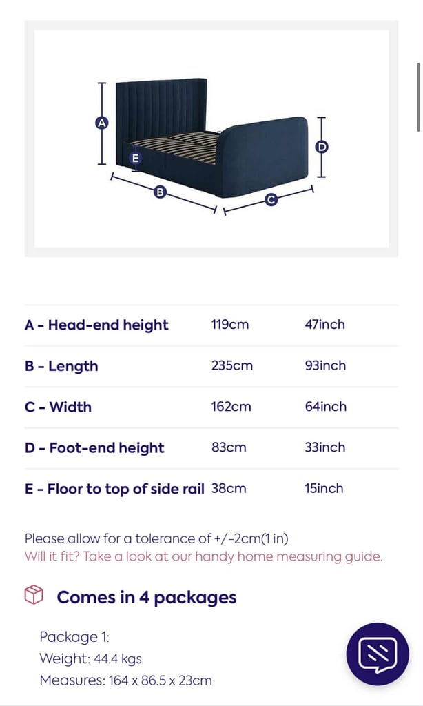 Smart Tv king size bed frame, matress   