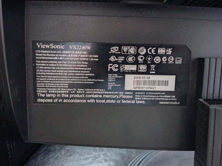 22 Inch View Sonic Monitor
