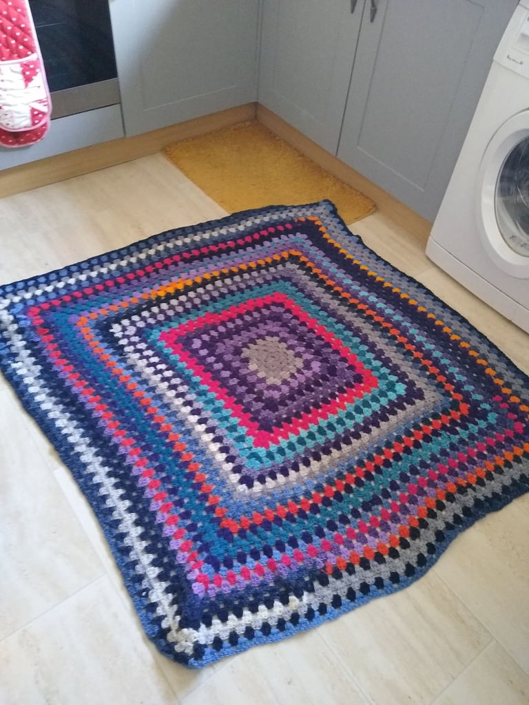 Hand crocheted and hand knitted blankets.