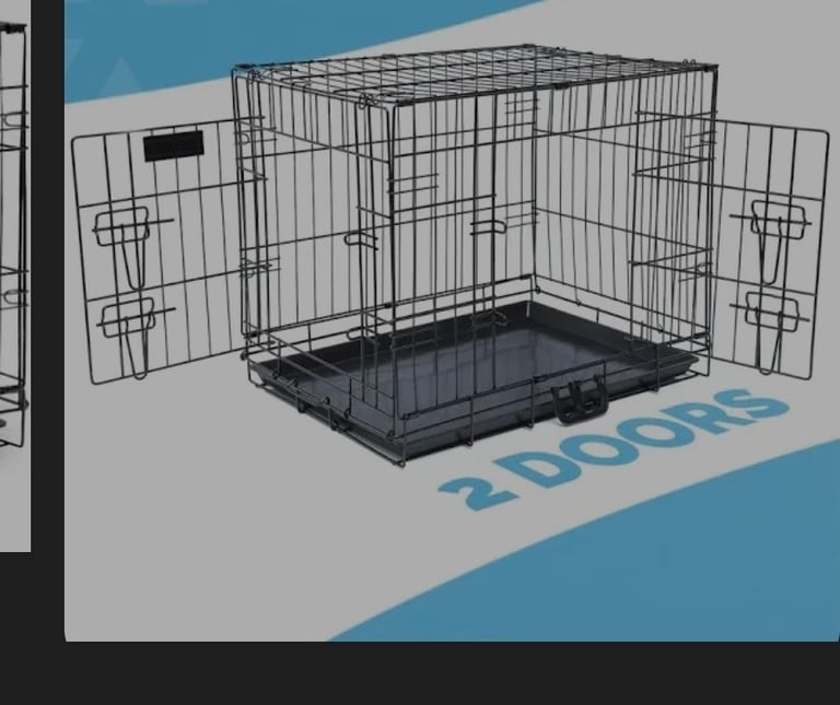 A new still boxed 30inch Heavy Duty Dog Crate Black Metal Folding Cage .