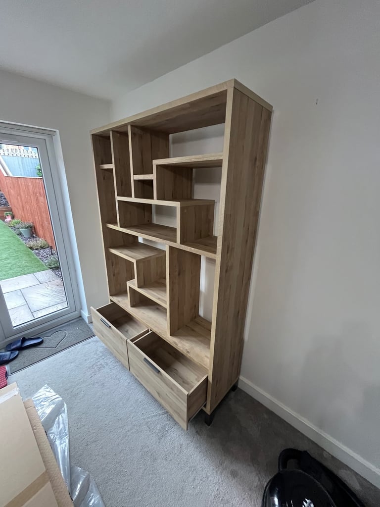 Next Bronx Large Shelving Unit Light Oak