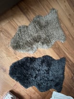 Sheepskin sheep skin rug black 