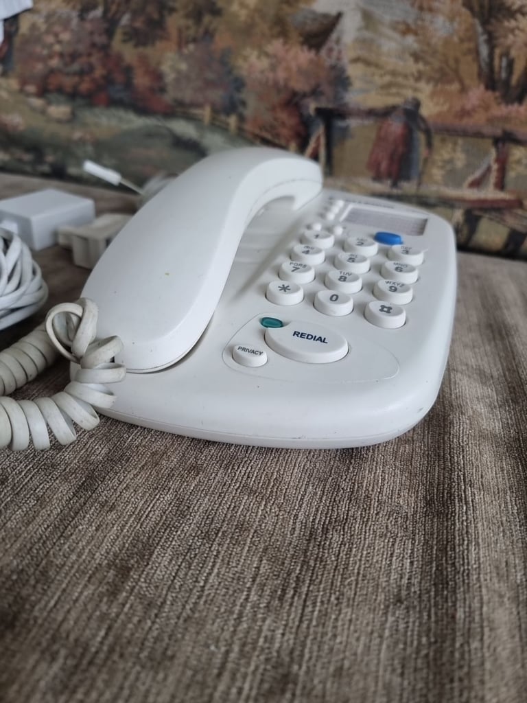 1980s CWP200 Push Button Corded White Telephone Vintage Retro