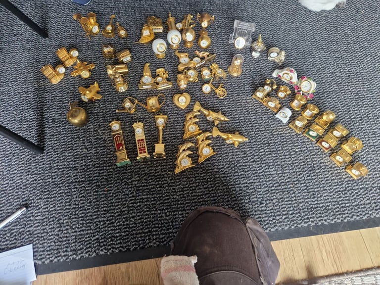 image for 61 miniature brass clocks 