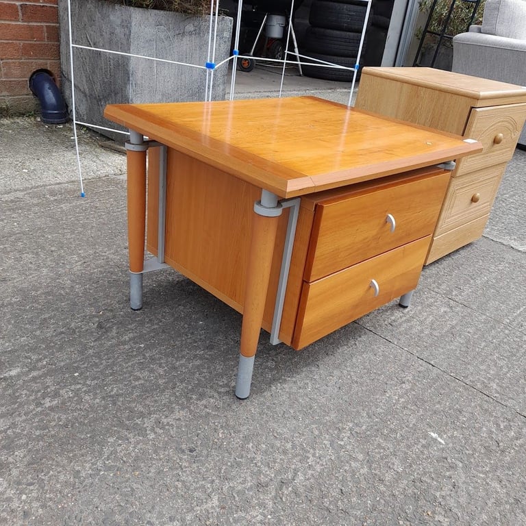 2 drawer side table 71cm x 56cm x 50cm, Ref:19032 £15.00