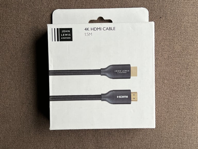 image for Brand new John Lewis gold plated 4K 1.5m HDMI cable