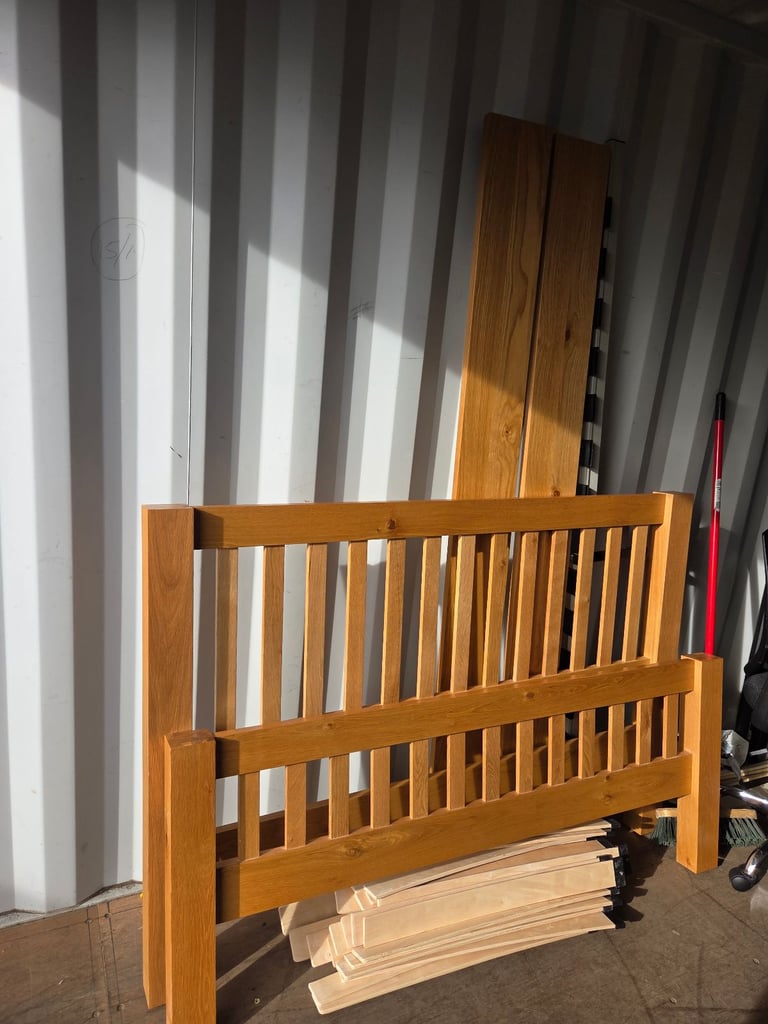 image for Solid wood king size bed frame like new condition 