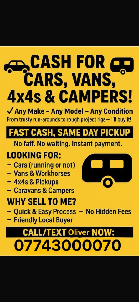 Huddersfield scrap vehicle buyer always 