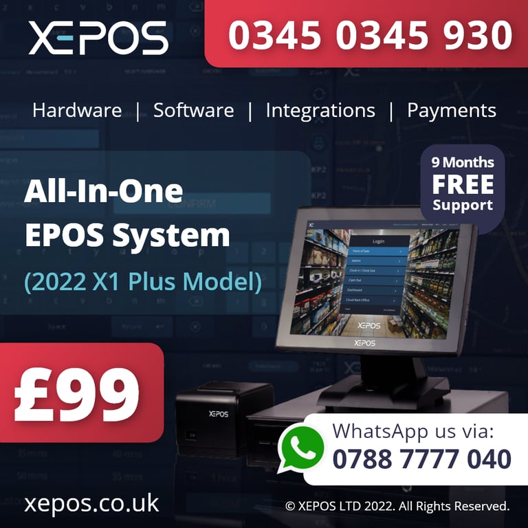£99 BRAND NEW All in One XEPOS Hospitality System - EPOS Till Bar Restaurant Pub Cafe Nightclub