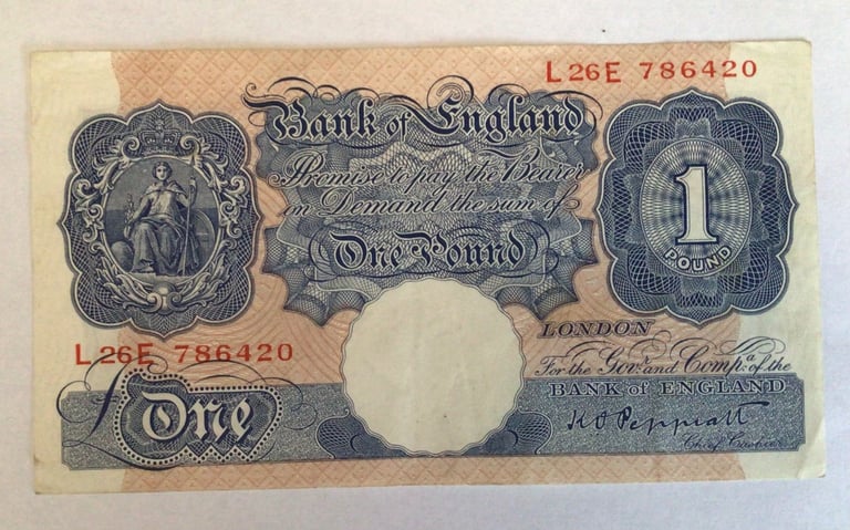 Genuine old £1 banknote 