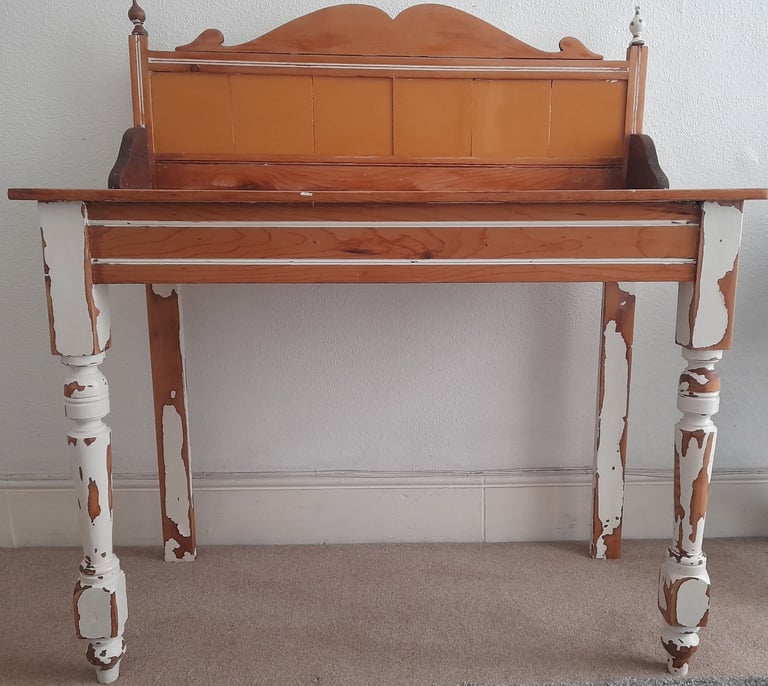 Beautiful antique Wash Stand / Console  with tiles