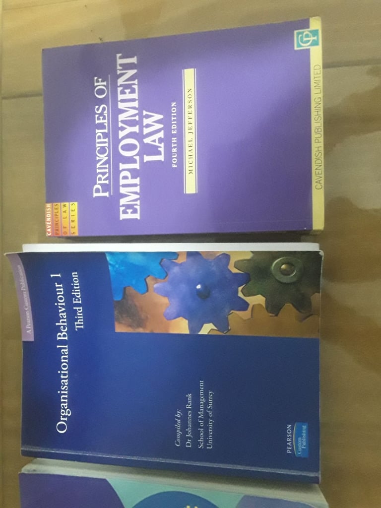 3 Books Included, Organisational Behaviour 1 Third edition, Principles of Employment  Law,  