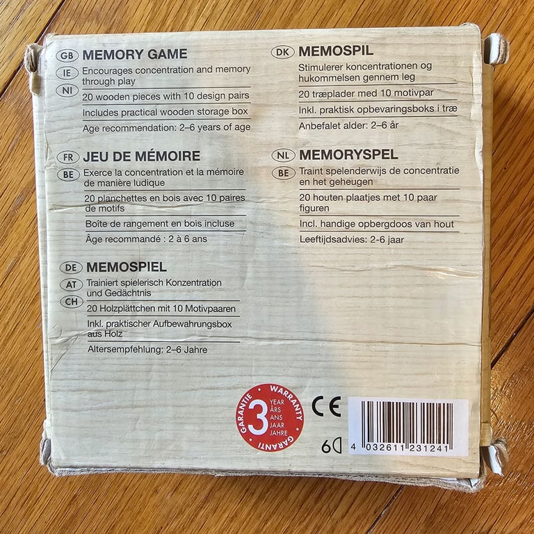 Used wooden memory game
