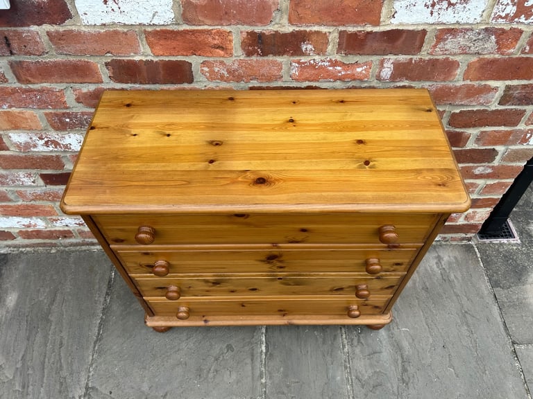 Solid Pine Chest of Drawers - Good Condition 