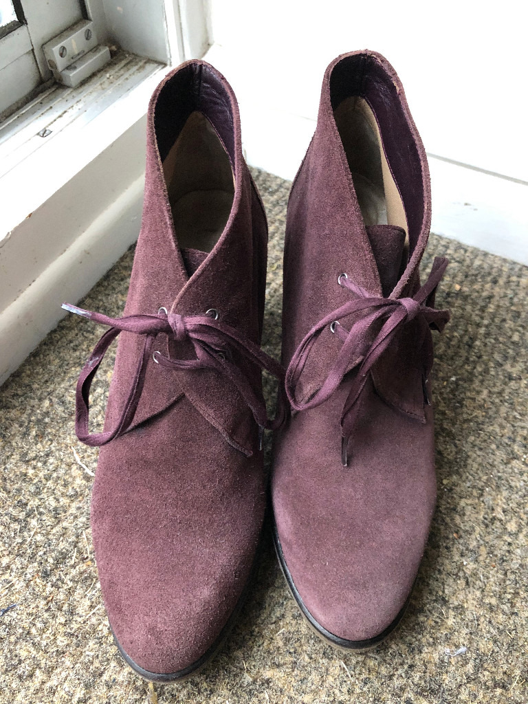 image for Aubergine/Purple Suede Lace Boots (Size UK5)