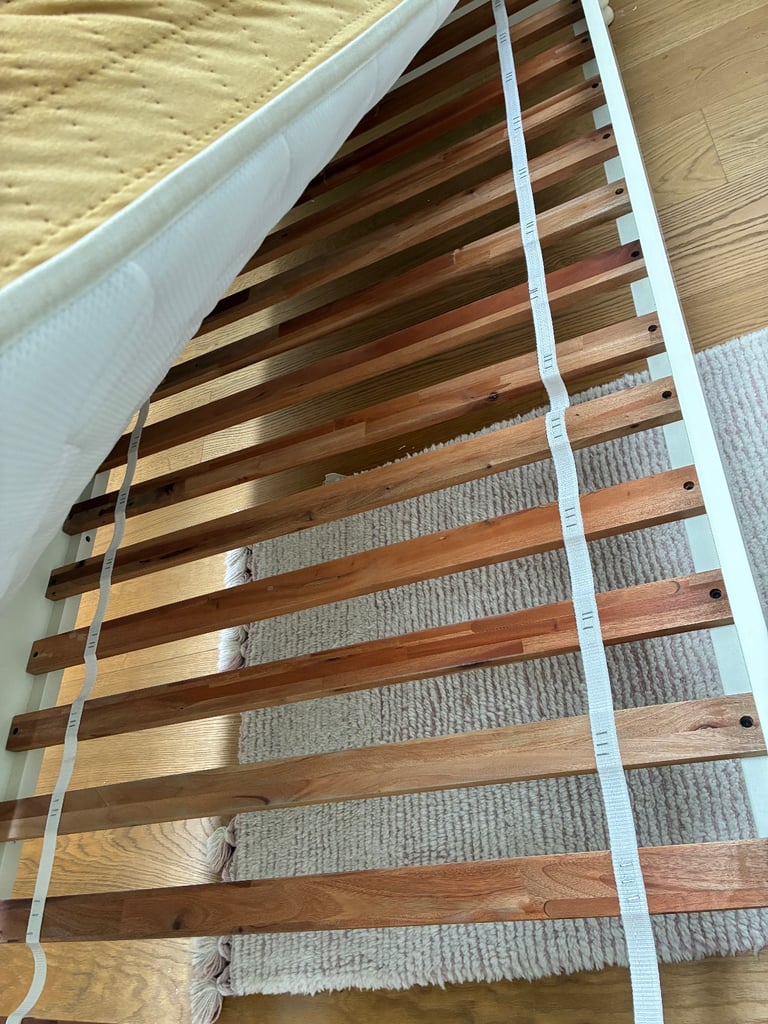 Single White Bed Frame with Mattress