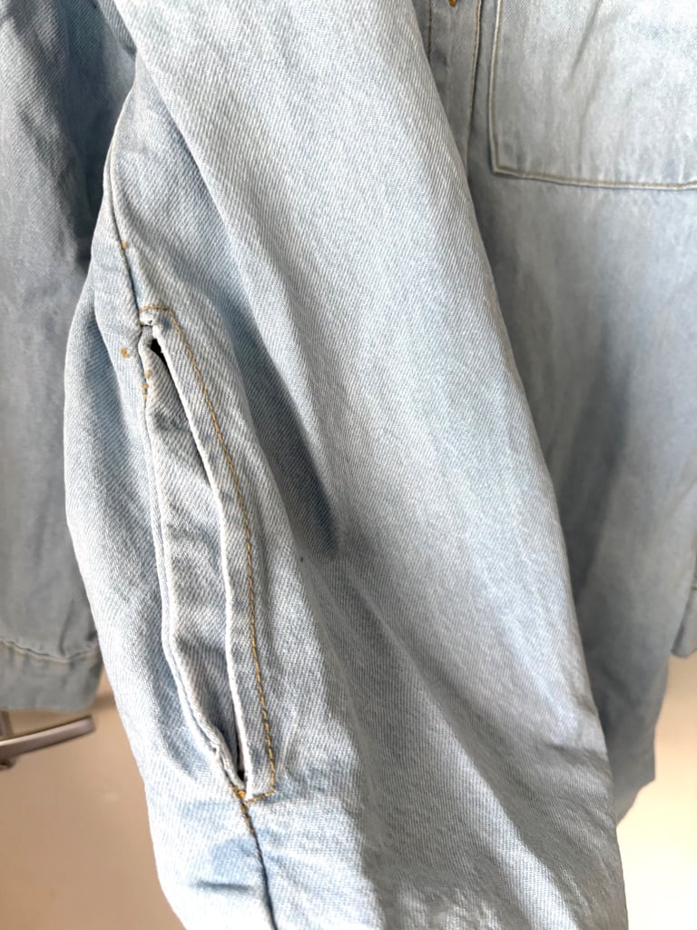 Cameo Rose oversized denim jacket, Large