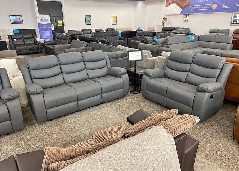 image for Luxury Leather Roma Recliner Sofa Set 3+2 Seater & Corner >> Amazing Price >> 35% Off >>>>