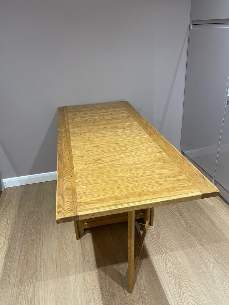 Solid Oak Folding Dining Table