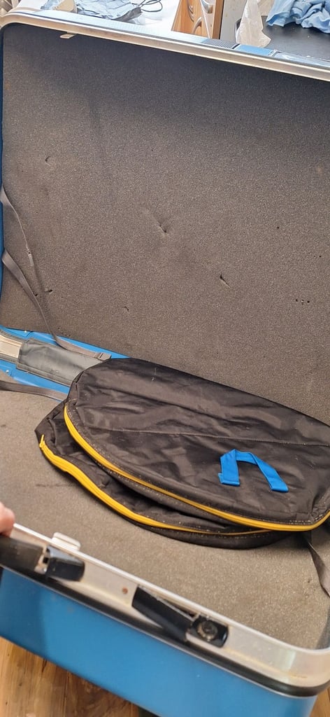 Hard wheeled case for transporting a bicycle eg to take on a plane journey. 