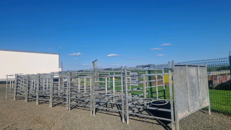 8 x calf rehearing pens with bucket holders farm livestock tractor 