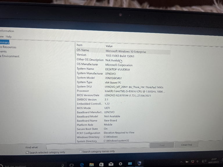 Lenovo thinkpad T490s
