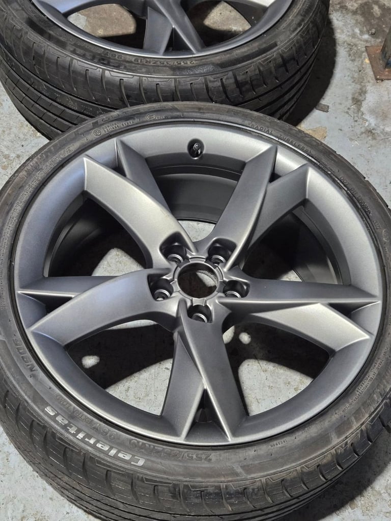 19" GENUINE AUDI S LINE Y SPOKE  ALLOY WHEELS / NEW TYRES - 5 X 112 FITMENT - AUDI A5 ETC 