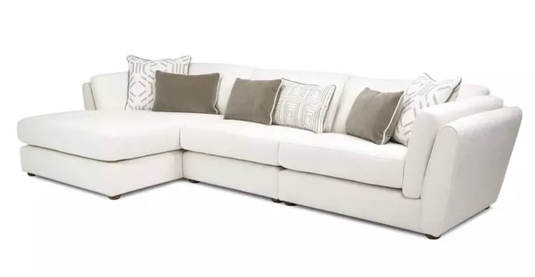 DFS Ada Chenille Left Hand Facing Large Chaise Sofa & Cuddler Sofa