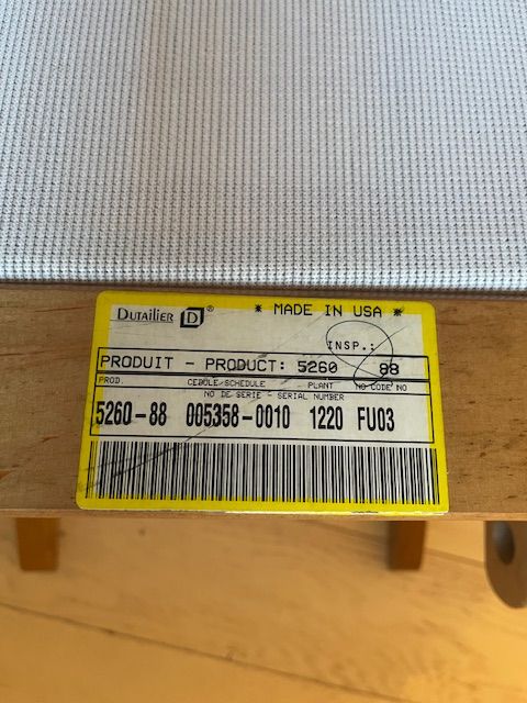 Yellow and White Gingham  Dutailier Nursing Gliding Chair