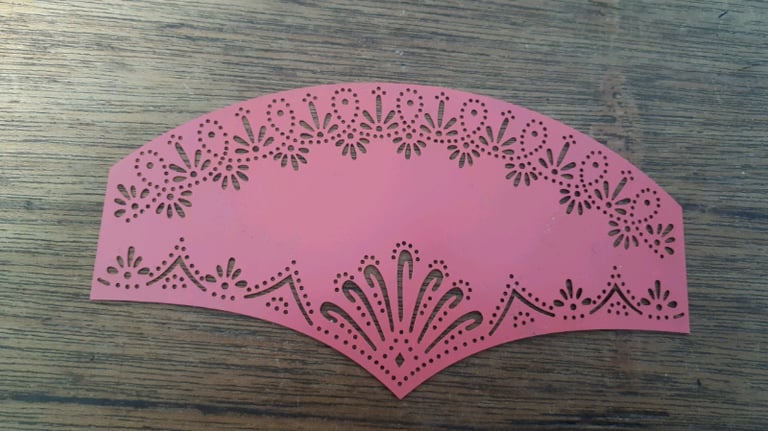 image for Crafting Pricking Stencil Template  - Fan Design 