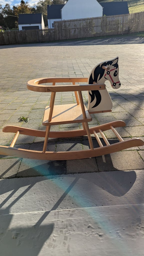 Lovely little vintage rocking horse , rare 