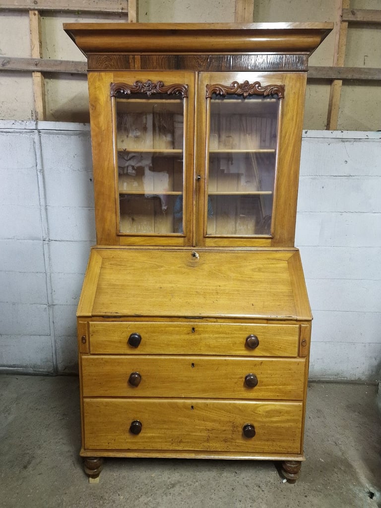 image for Early Victorian Gothic/Neoclassical Revival Bureau Bookcase – c.1840s