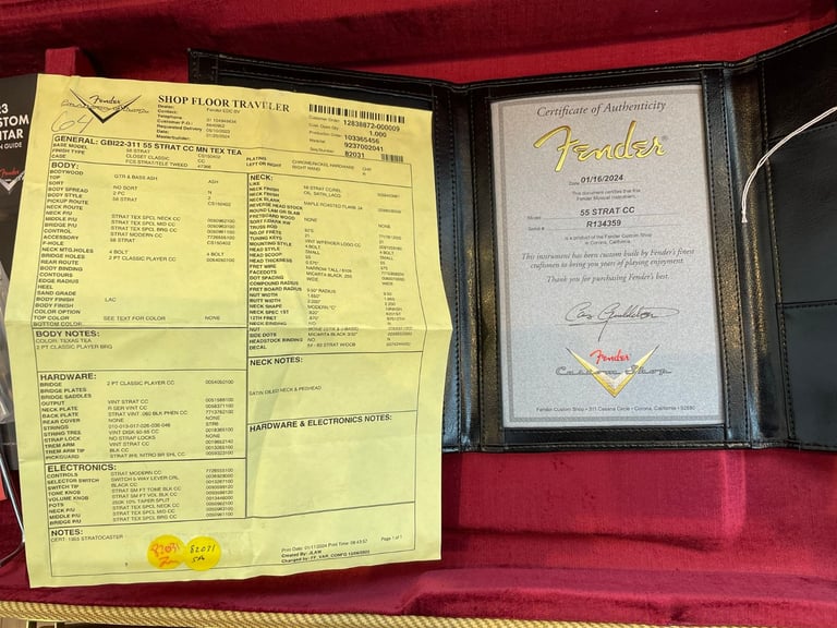 Fender Custom Shop 55 Stratocaster Texas Tea Roasted Flame Neck