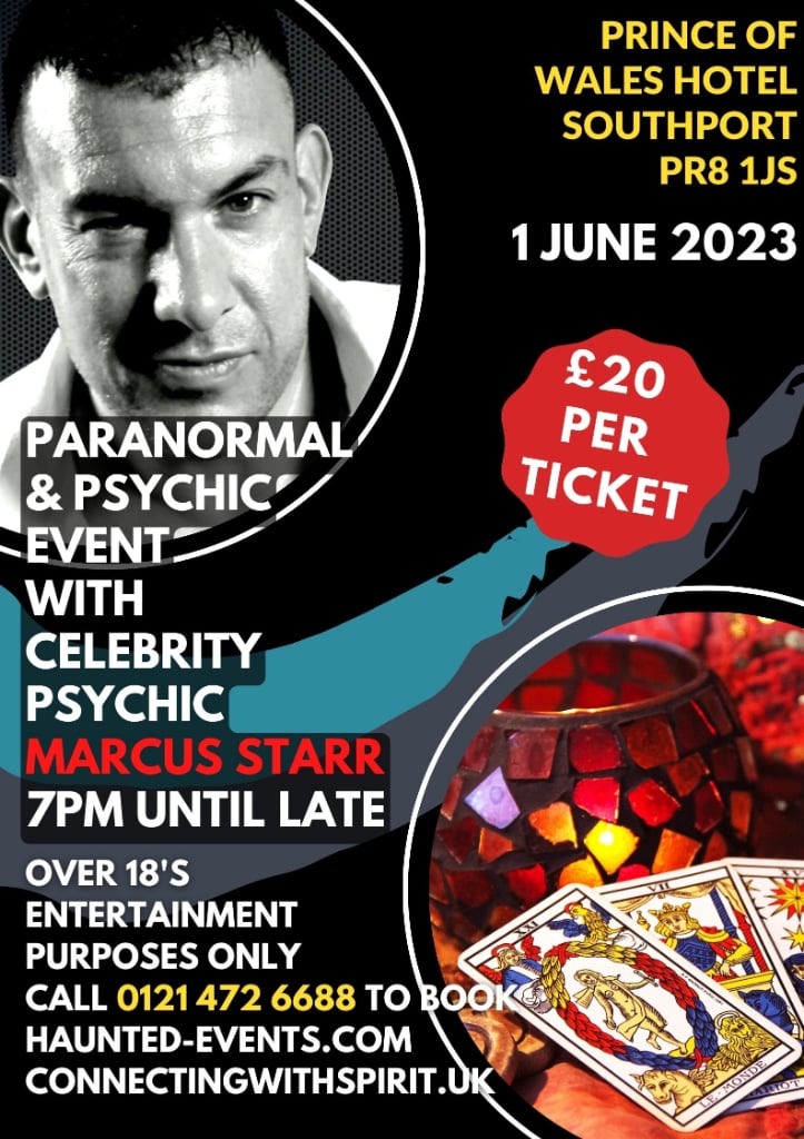 Paranormal & Psychic Event with Celebrity Psychic Marcus Starr @ Prince of Wales Hotel Southport